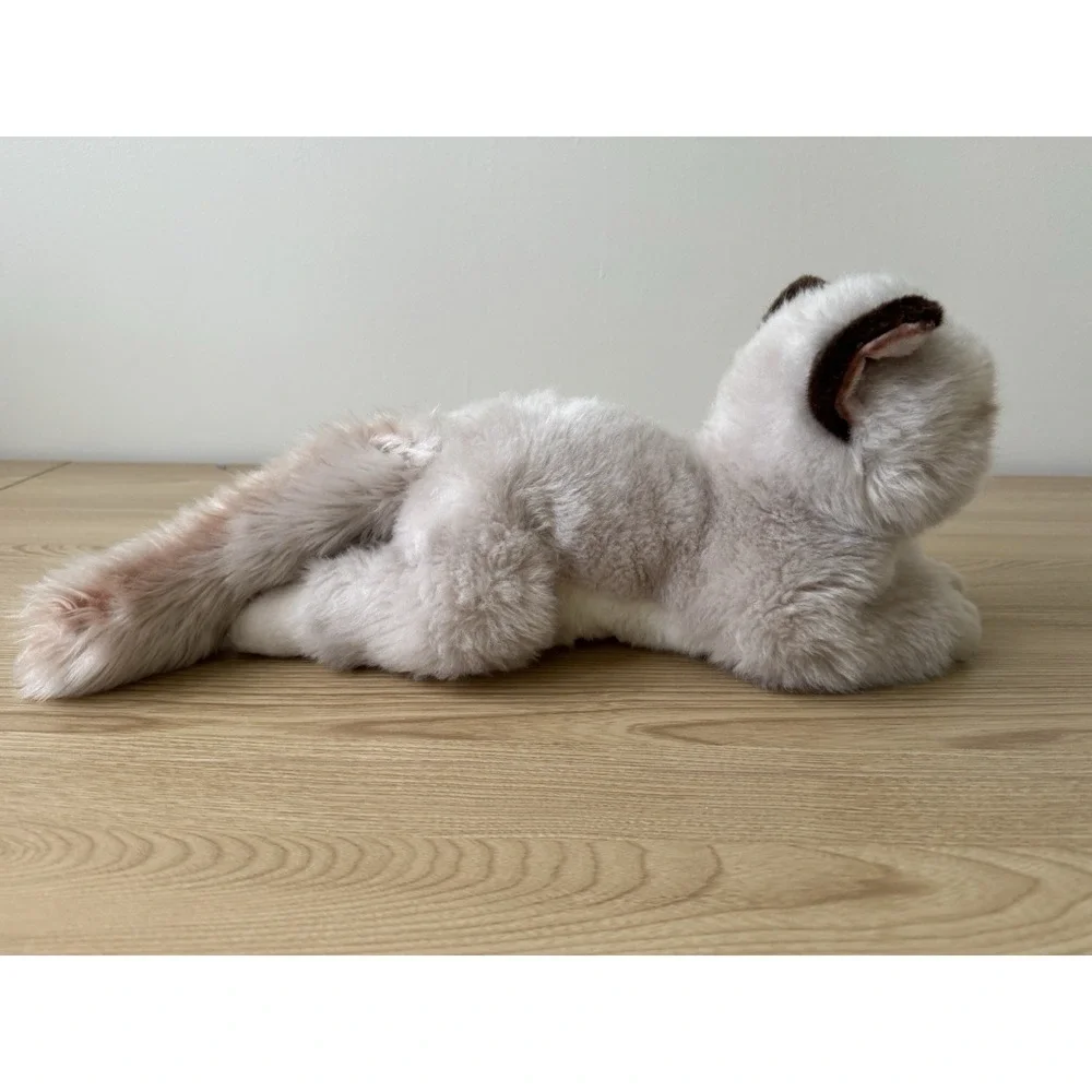 Realistic Blue Eyed Persian Cat Plush Fluffy Kitten Stuffed Animal Toy